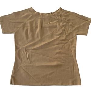 J.A.C Shirt Womens Large Tan Brown Crew Neck Knit Pullover Tee
